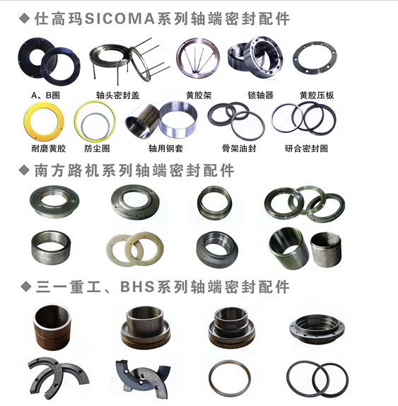 BHS混凝土攪拌機(jī)配件，BHS軸端密封配件、BHS軸頭密封配件規(guī)格